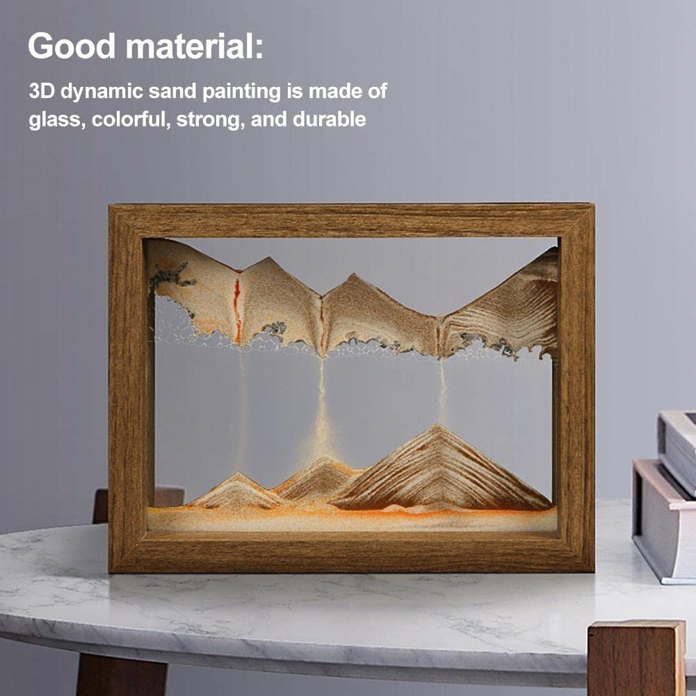 Amazon.co.jp: 動く砂アート 3D 砂景 流砂 絵画 液体 砂時回転可能